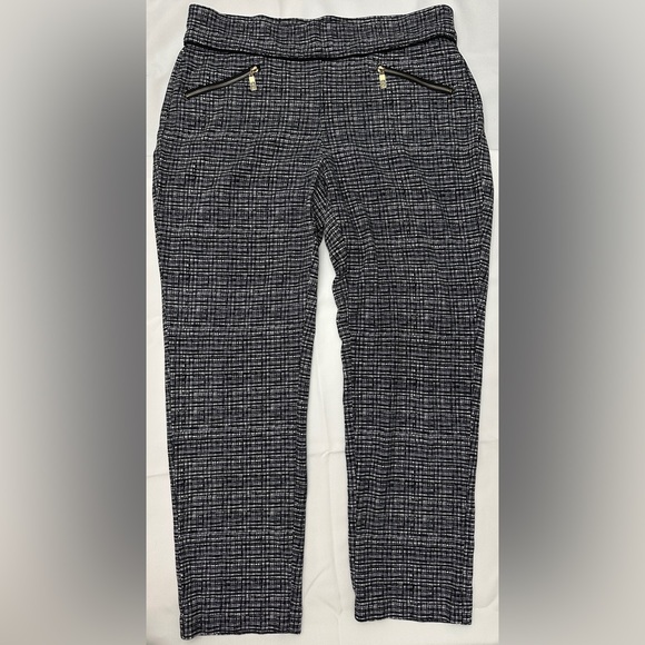 Anne Klein Black and White Stretch Cropped Pants - Picture 1 of 9